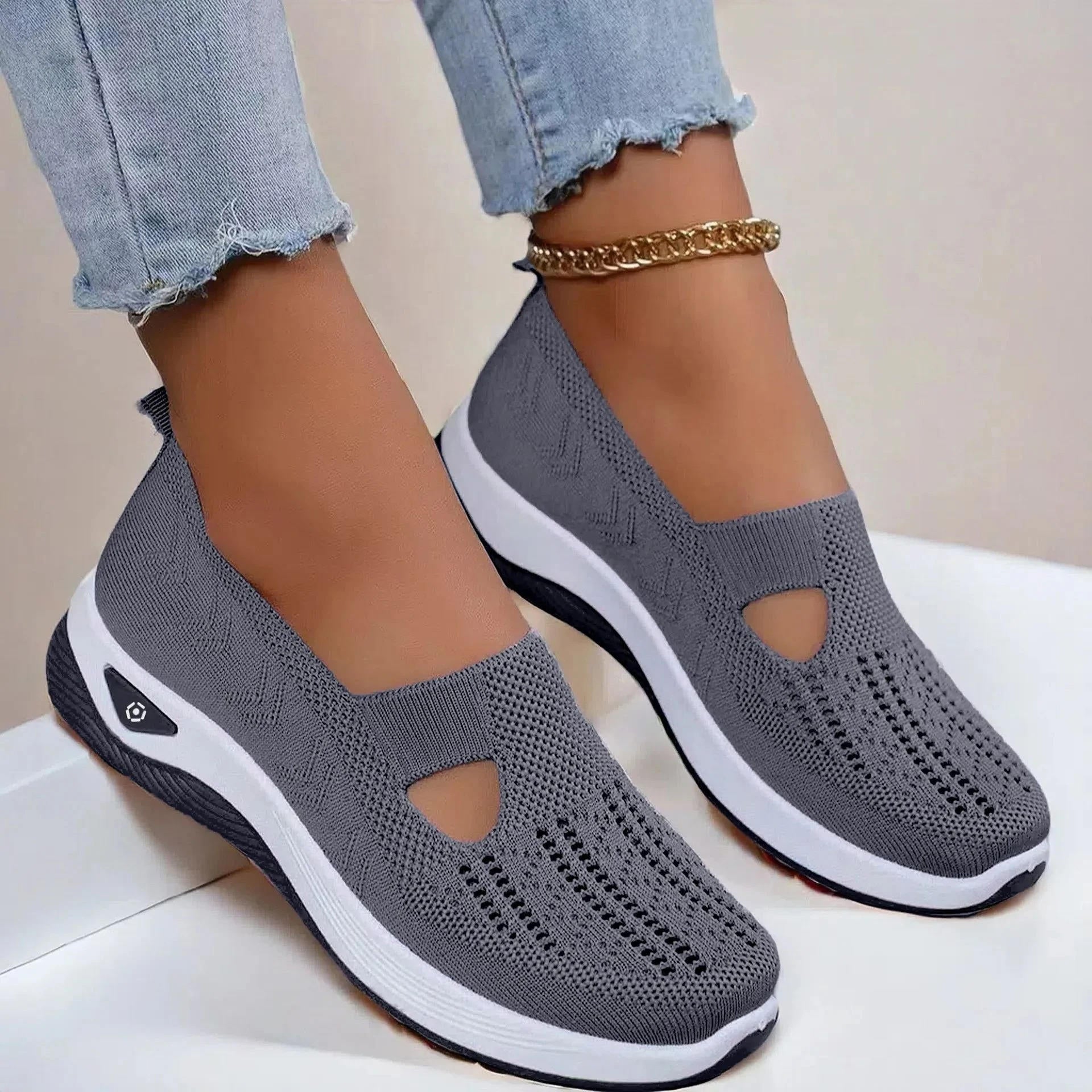 Supportive breathable slip-on walking shoes for women | Aria -8