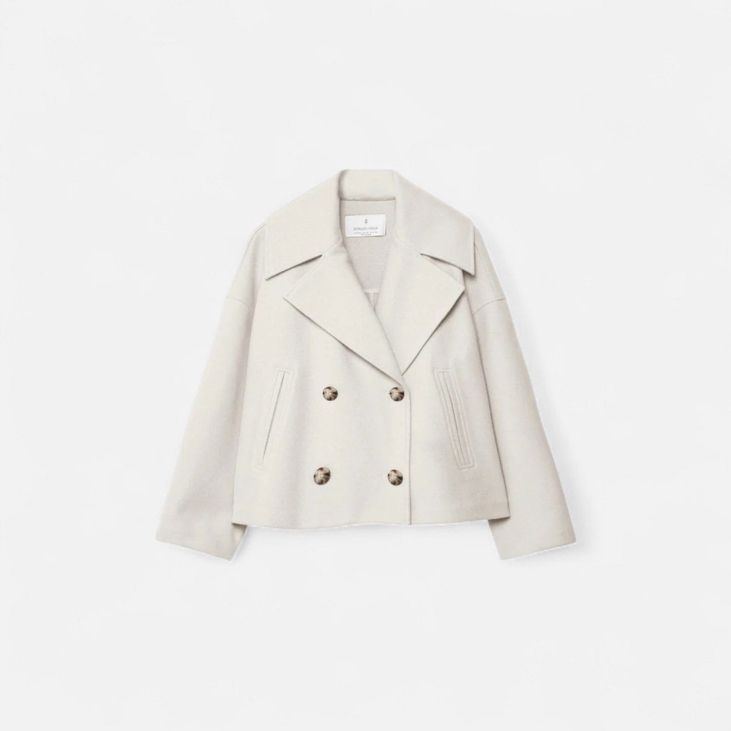 Classic double-breasted wool everyday coat for women -4