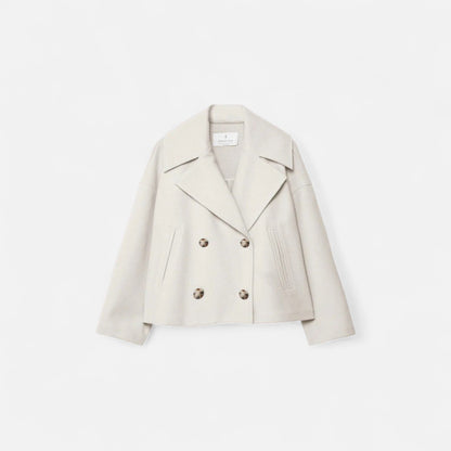 Classic double-breasted wool everyday coat for women -4