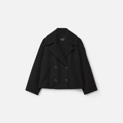 Classic double-breasted wool everyday coat for women -2