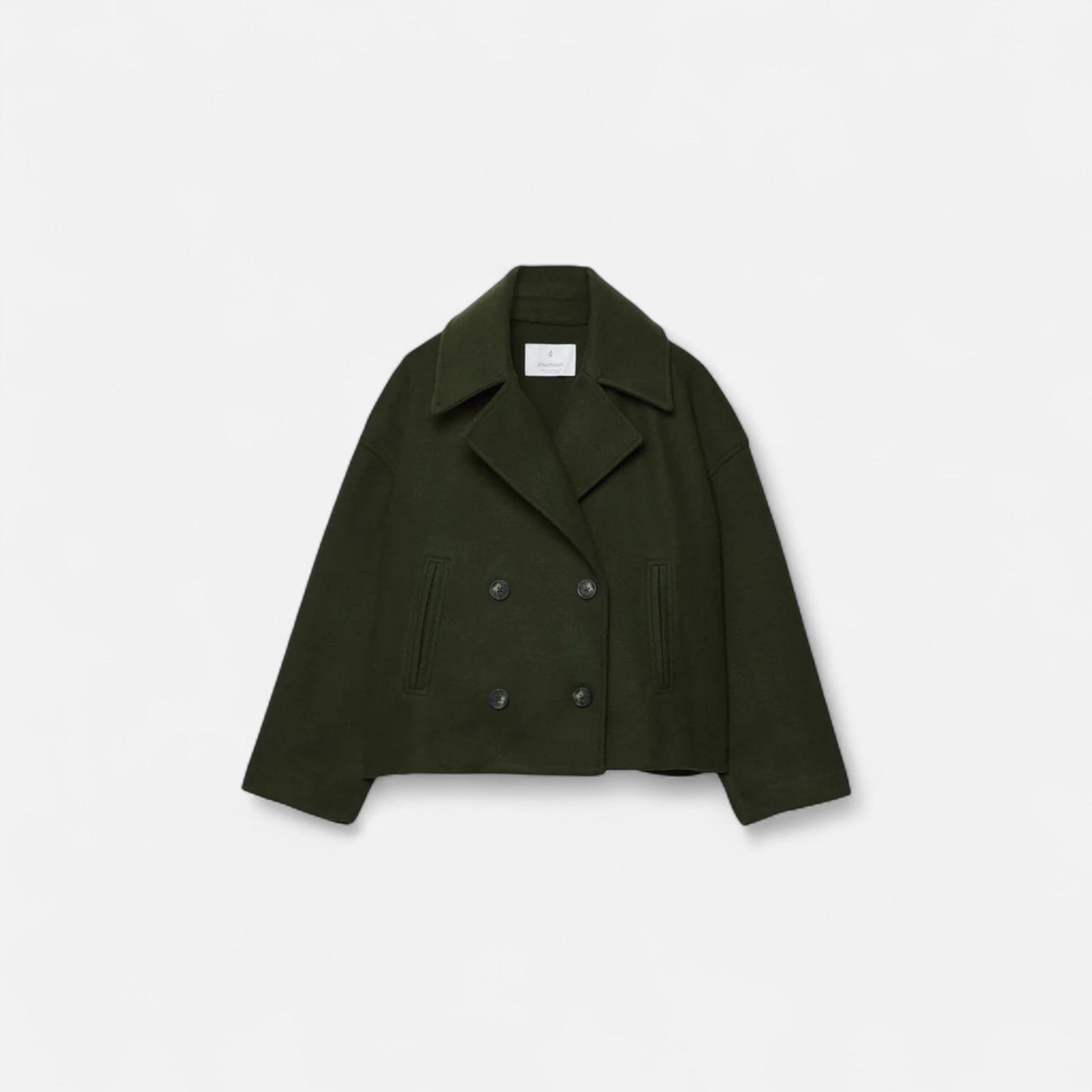 Classic double-breasted wool everyday coat for women -5