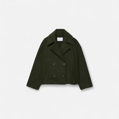 Classic double-breasted wool everyday coat for women -5
