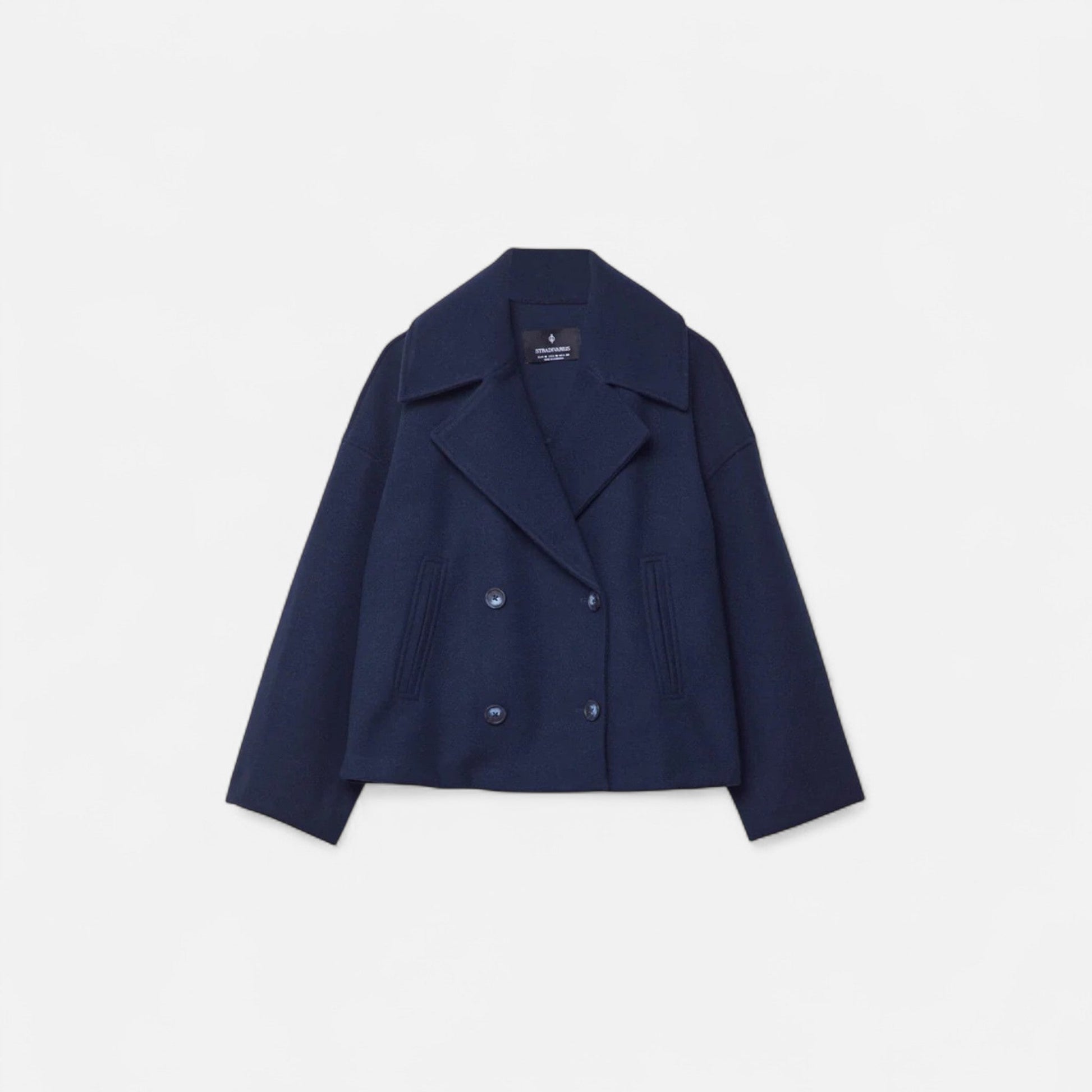 Classic double-breasted wool everyday coat for women -3