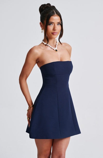 Luxury cocktail strapless bubble mini dress for women -21