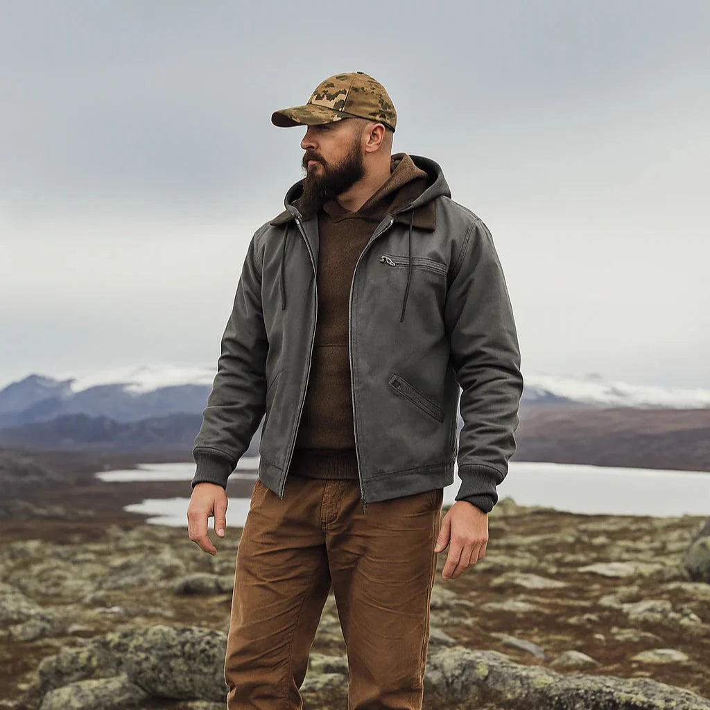 Aurelle Brandon rugged hooded sweatshirt for men