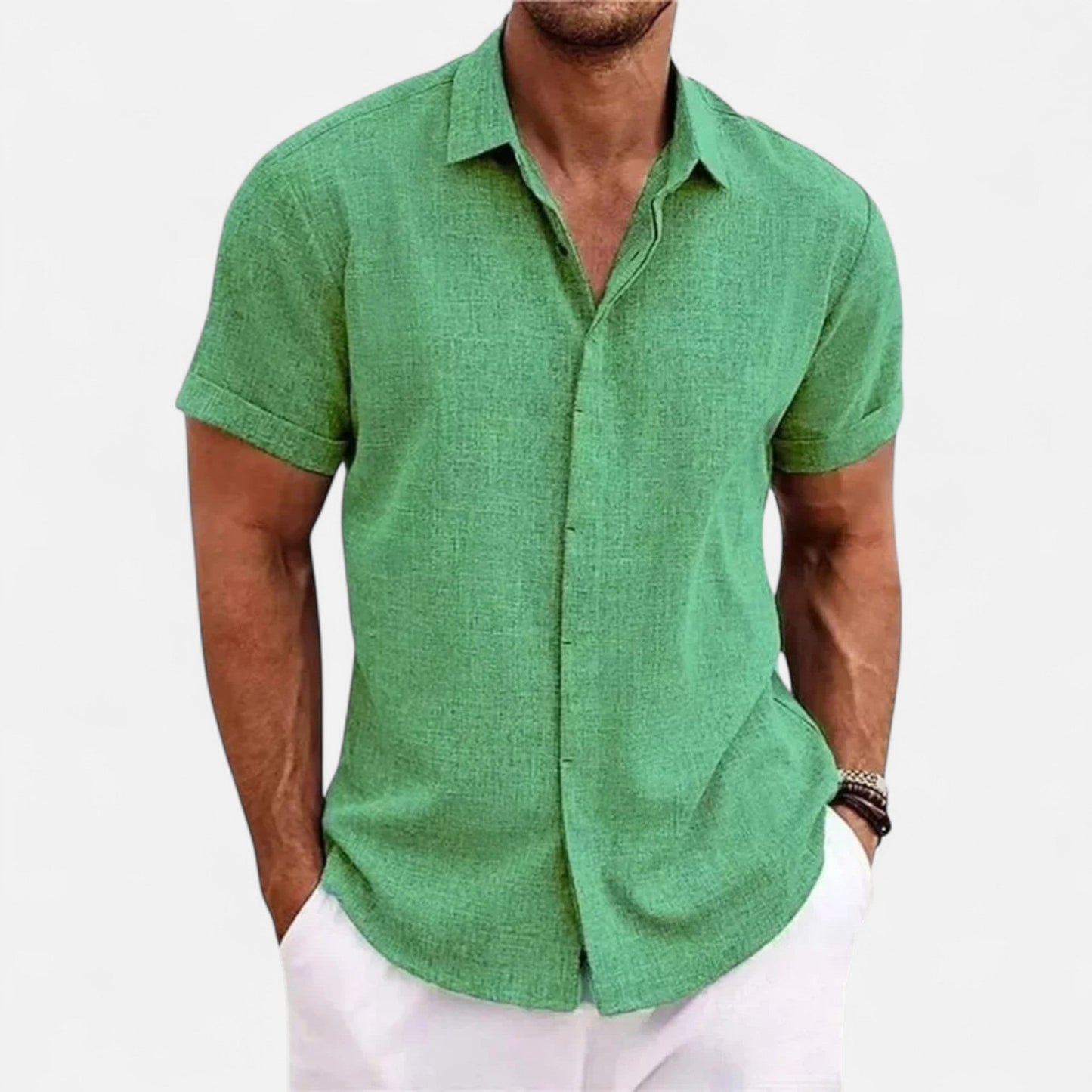 Refined coastal summer shirt for men -4