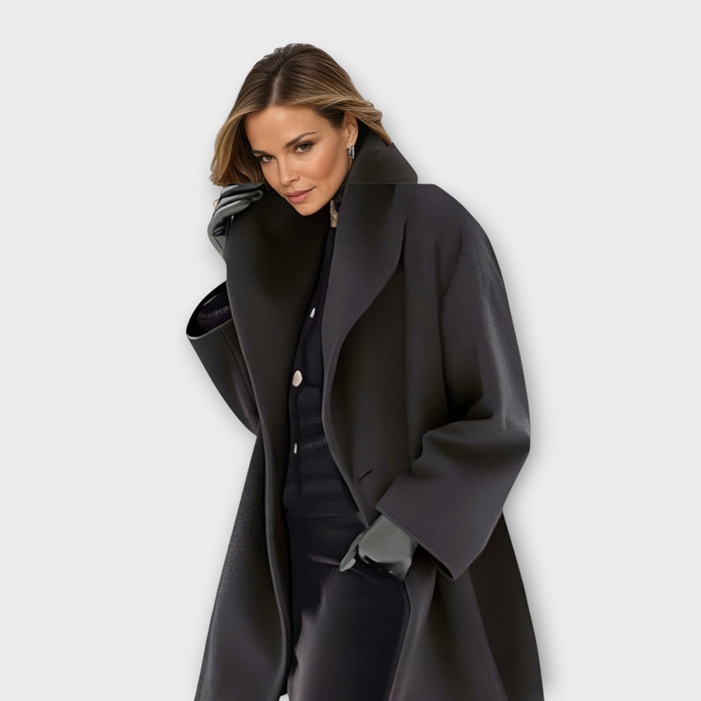 Timeless wool coat for women | Avery -3