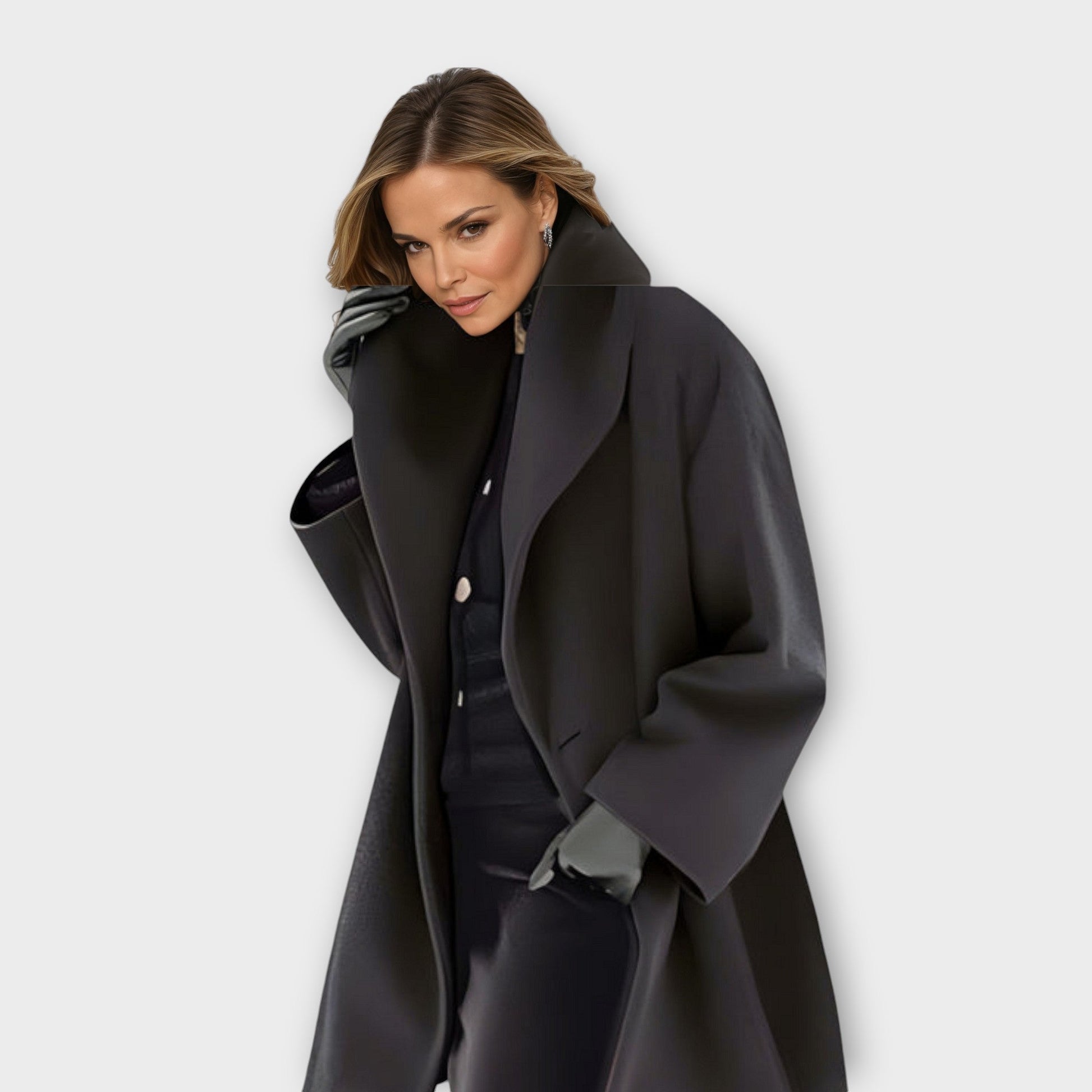 Timeless wool coat for women | Avery -3