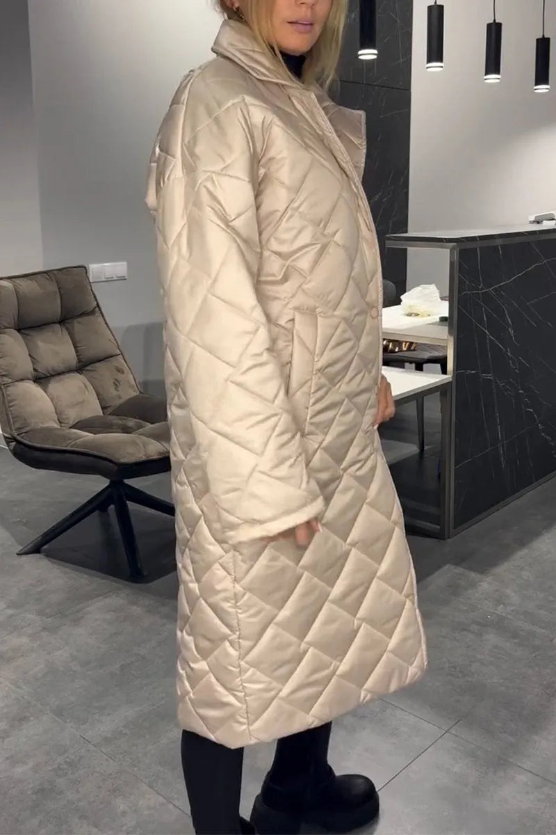 Elegant reversible quilted coat for women | Eliana -6