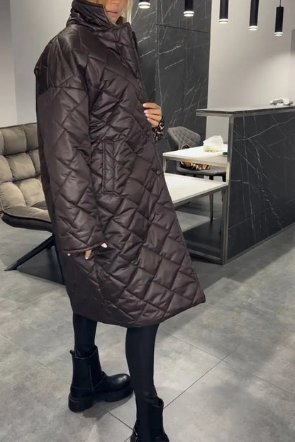 Elegant reversible quilted coat for women | Eliana -8