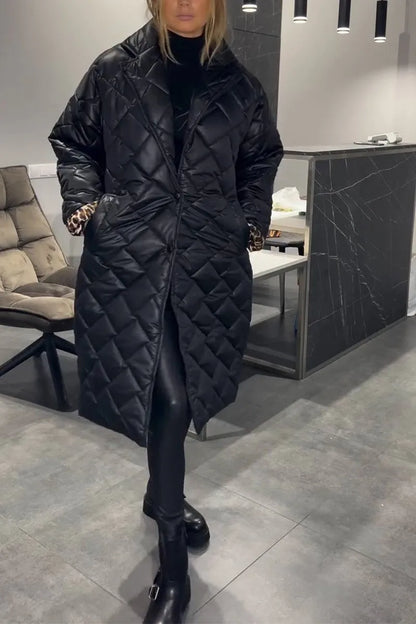 Elegant reversible quilted coat for women | Eliana -2