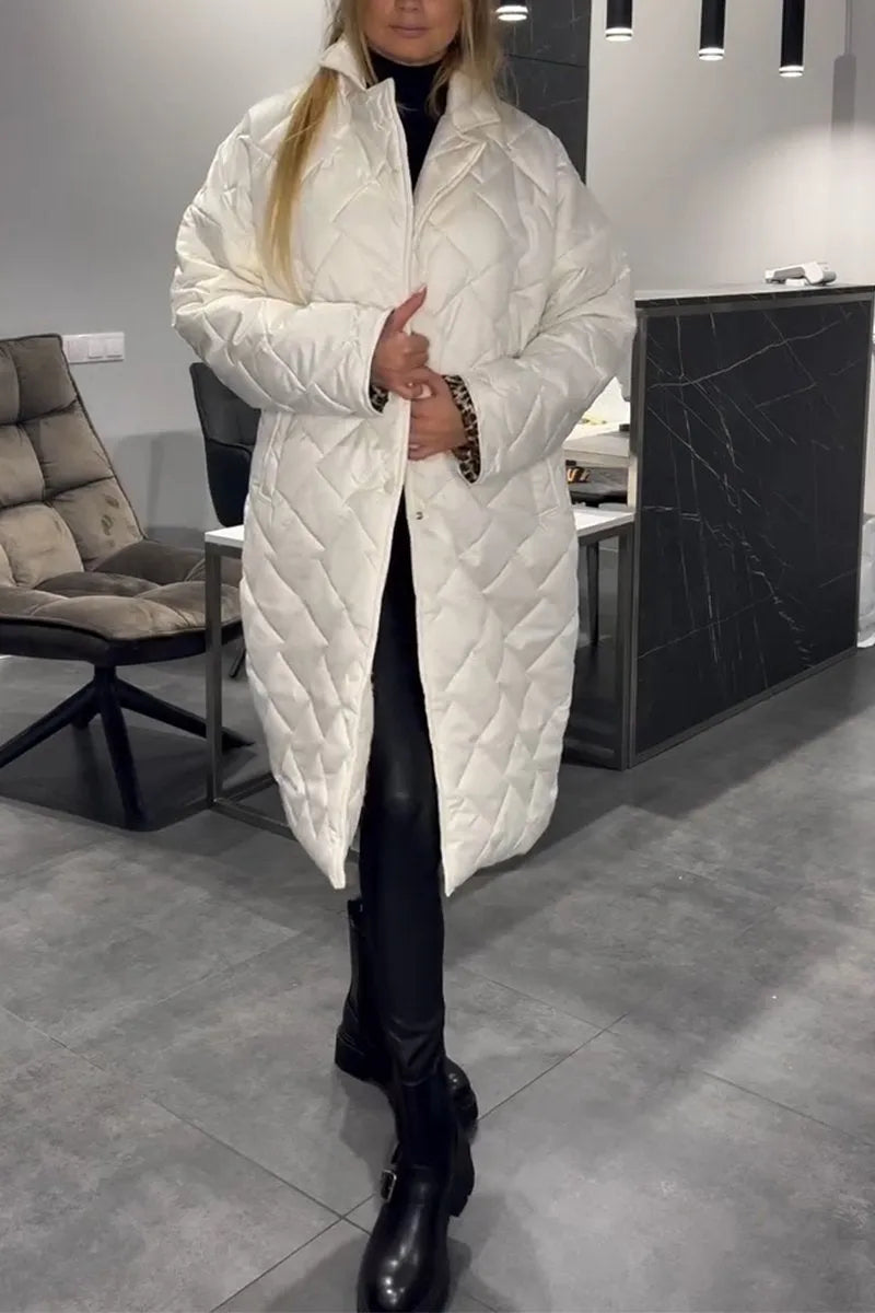 Elegant reversible quilted coat for women | Eliana -3