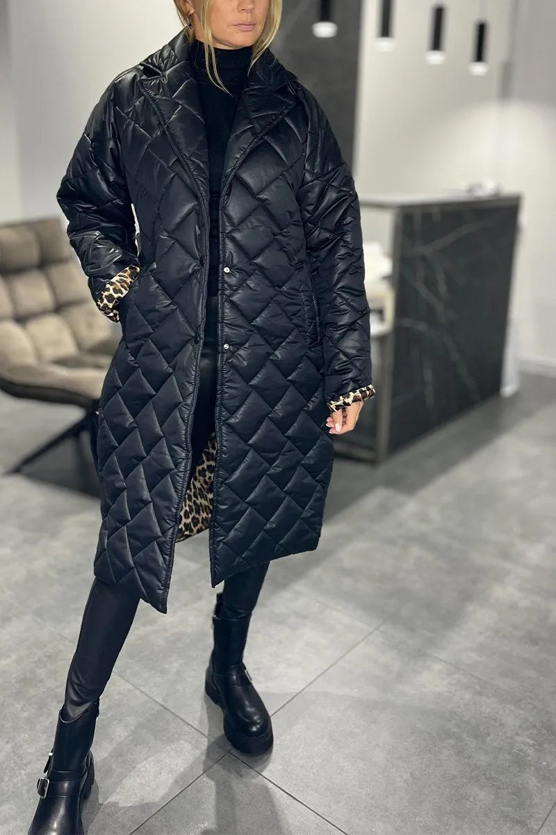 Elegant reversible quilted coat for women | Eliana -1