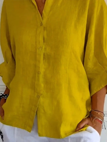 Stylish button-up shirt with refined silhouette for women | Luna