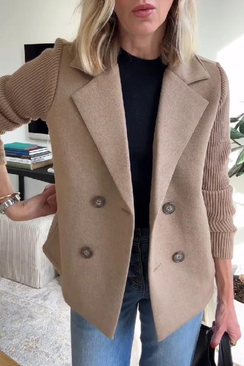 Elegant knit-sleeve everyday blazer for women | Sorelle -1