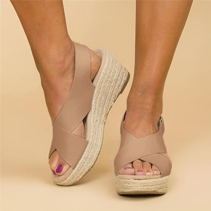 Comfort wedge espadrille sandals for women | Elara -1