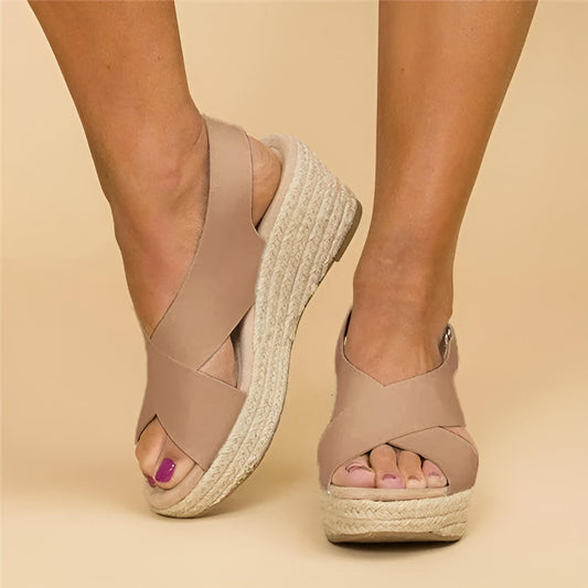 Comfort wedge espadrille sandals for women | Elara -1