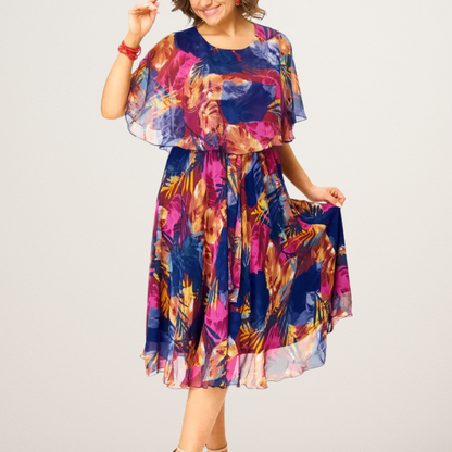 Comfortable plus-size chiffon everyday dress for women | Barbara -1