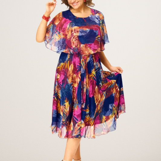 Comfortable plus-size chiffon everyday dress for women | Barbara -1