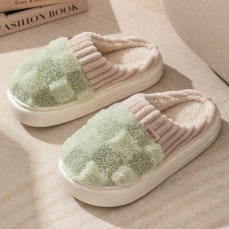 Slippers winter coton carreaux for women | Janelle -4