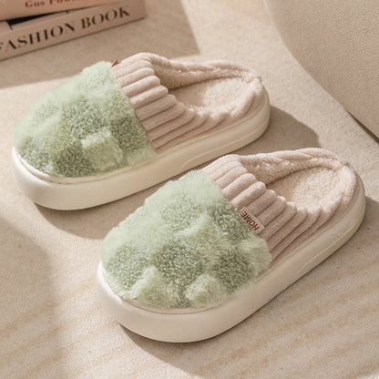 Slippers winter coton carreaux for women | Janelle -4