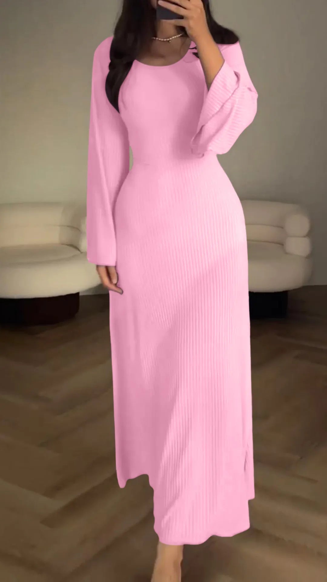 Elegant long-sleeve dress for women | Allyson -12