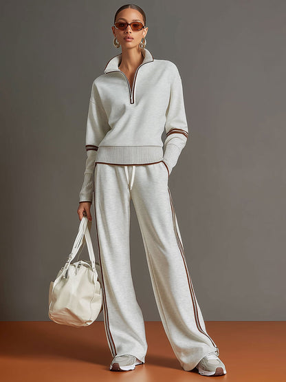 Sport-luxe half-zip co-ord set for women | Zerina -4