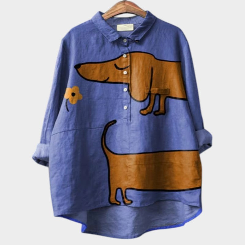 Artistic button-up shirt with relaxed silhouette for women | Audrey