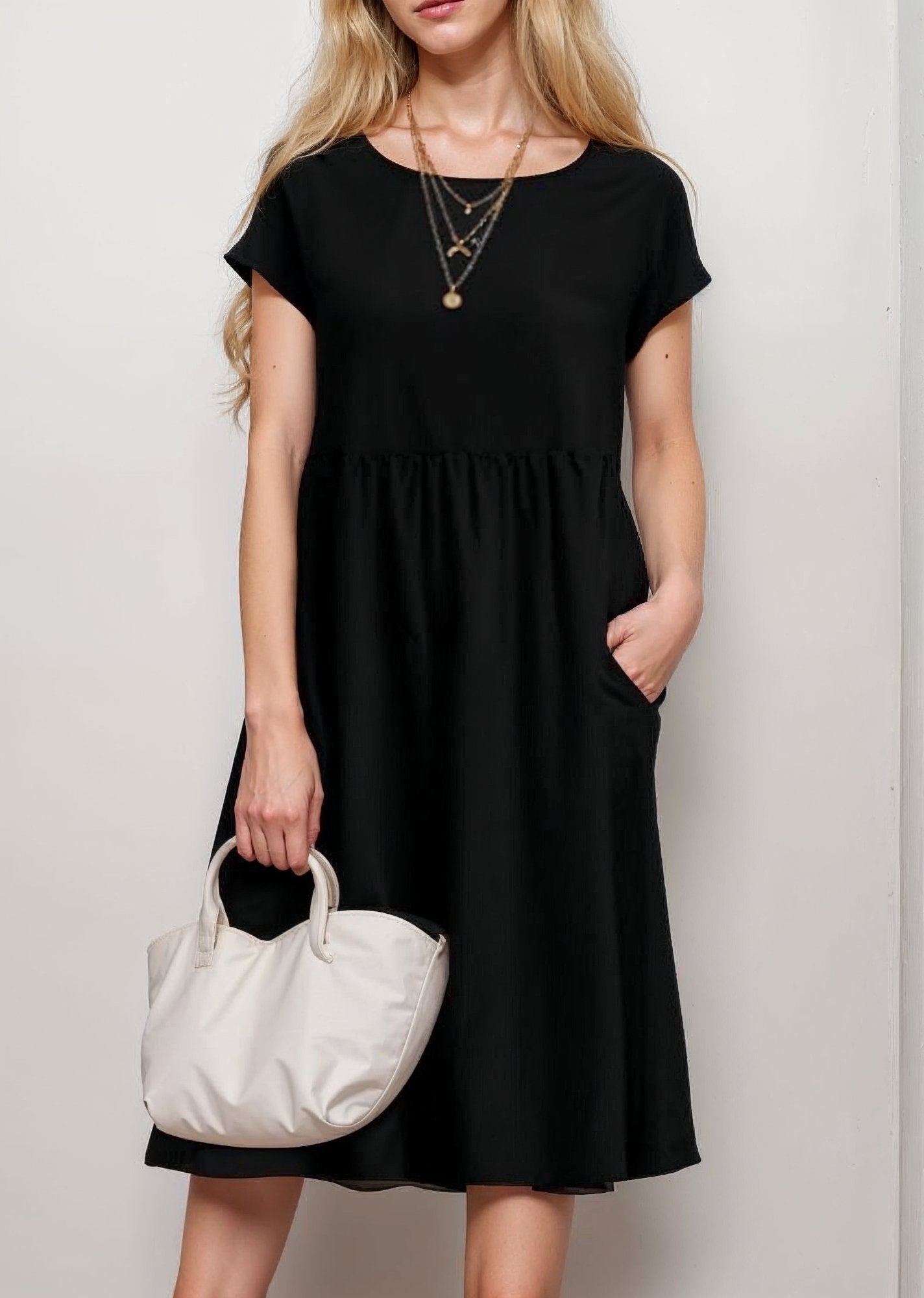 Dress mi-longue casual coton for women | Soline -2