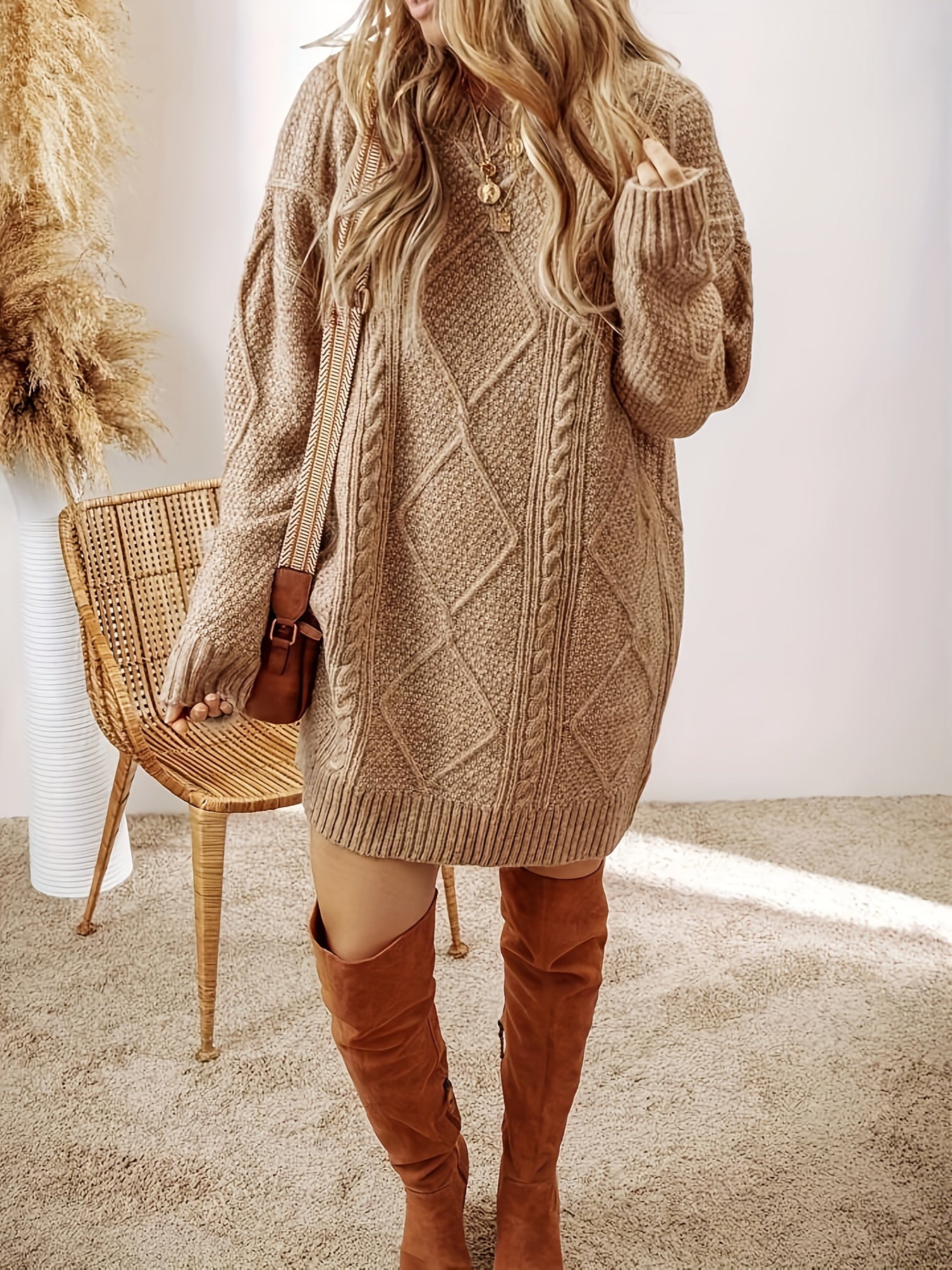 Juno cable knit jumper for women | Elara -3