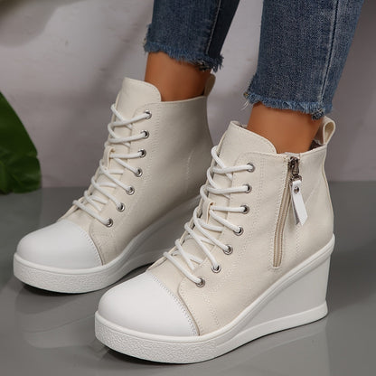 Uptown canvas wedge trainer for women | Solara -6
