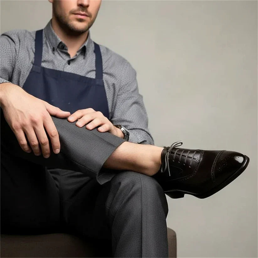 Classic leather brogue oxford dress shoes for men -5