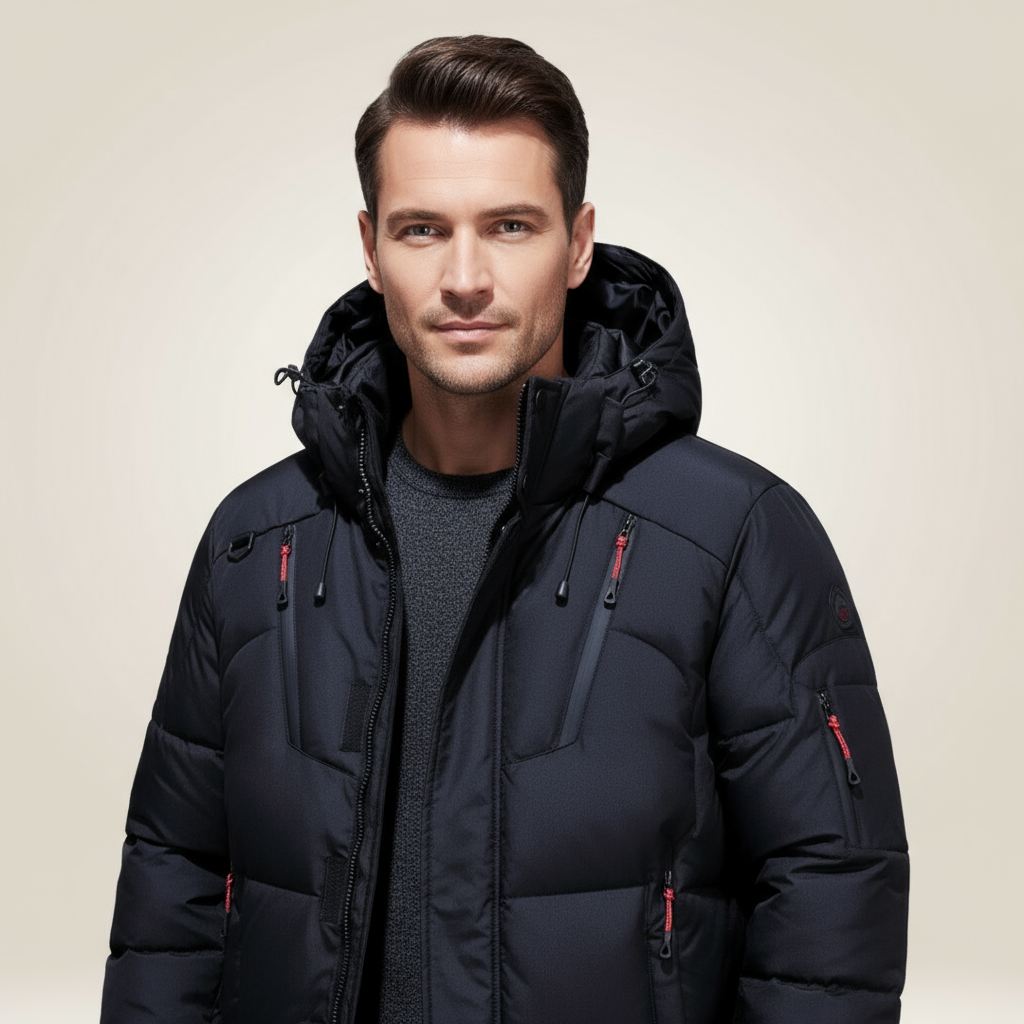 Warm thick fleece-lined winter parka for men | Nordfall -6