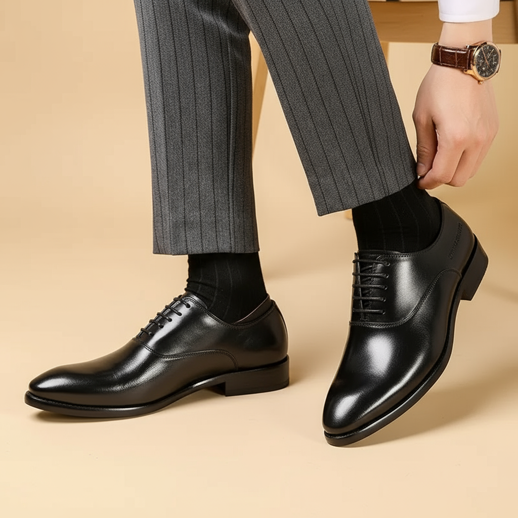 Classic orthopaedic leather oxford dress shoes for men -3