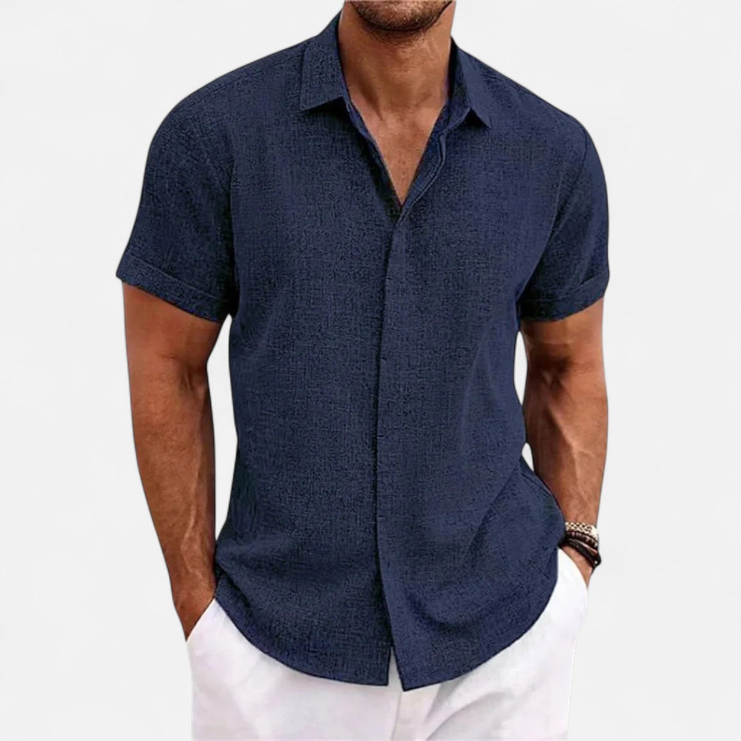 Refined coastal summer shirt for men -5