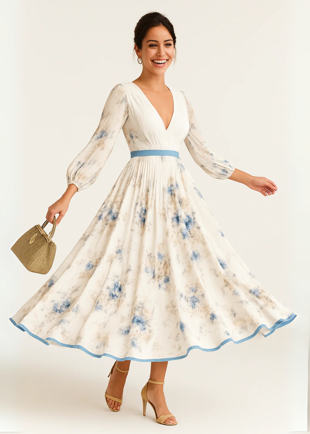 Elegant floral everyday maxi dress for women | Katie -3