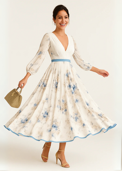 Elegant floral everyday maxi dress for women | Katie -3