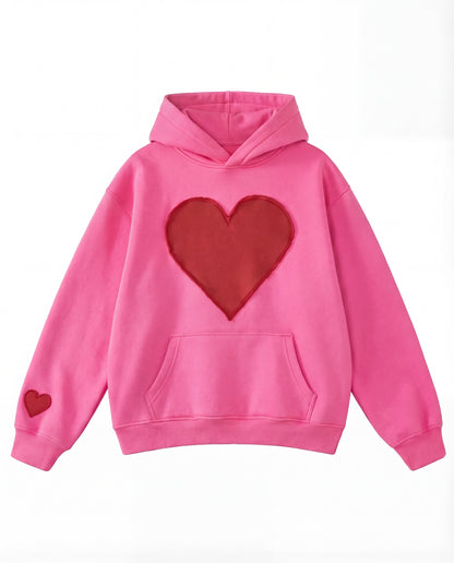 Oversized heart design cosy pullover for women | Candace -5