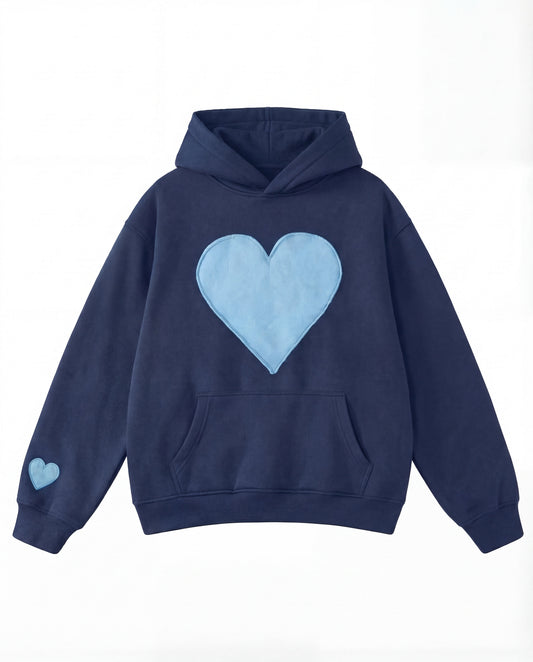 Oversized heart design cosy pullover for women | Candace -1