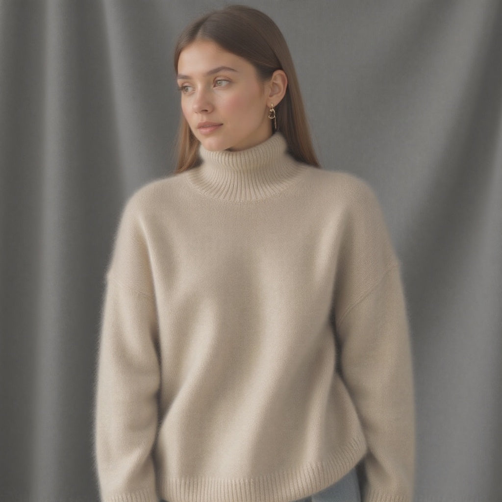 Oversized turtleneck jumper for women | Alina -4