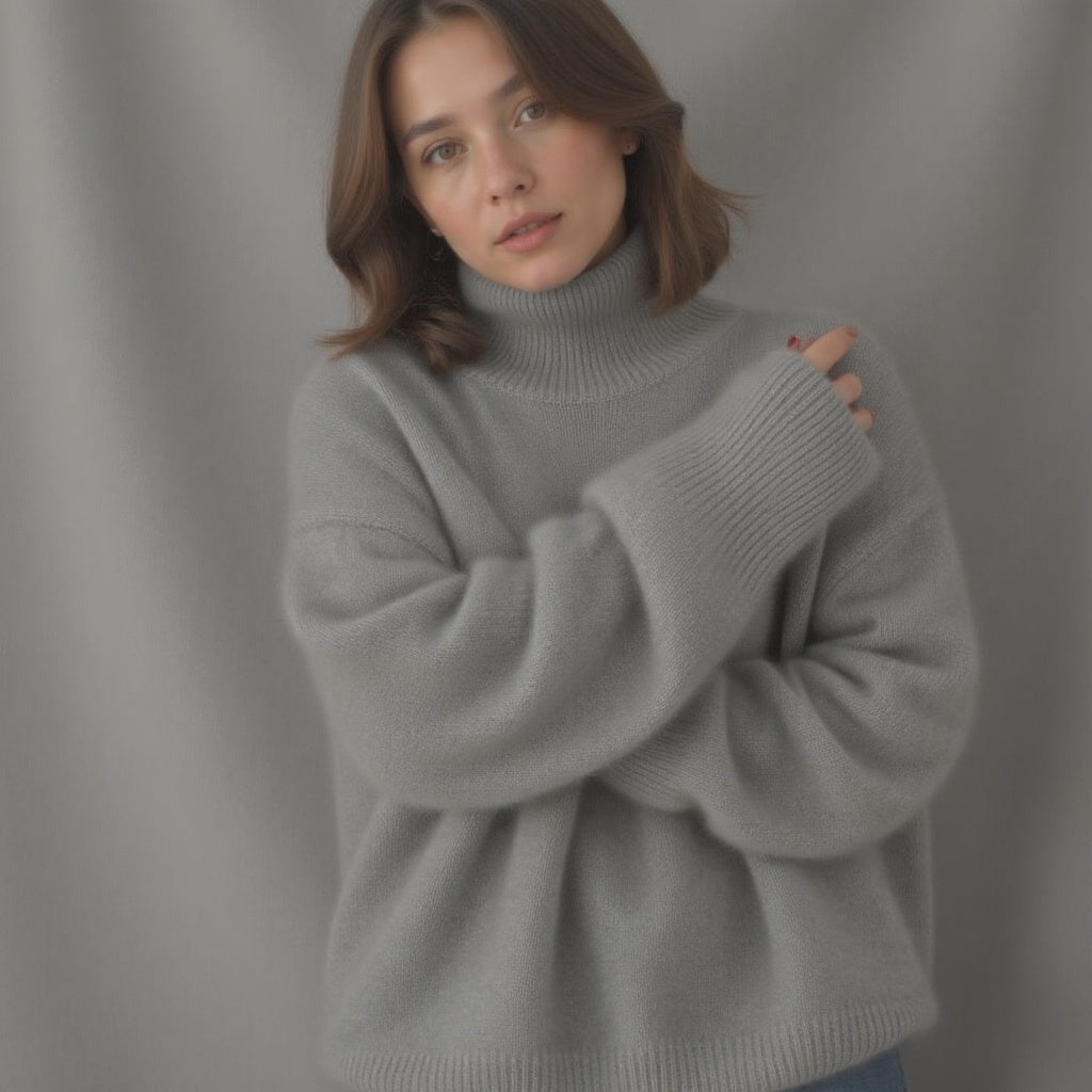 Oversized turtleneck jumper for women | Alina -6