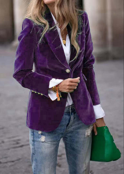 Blazer elegant fitted style polyvalent for women -7