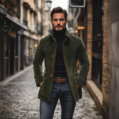 Slim-fit corduroy coat for men | Emerson -4