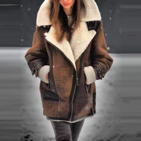 Jacket winter peau oversized for women | Carina -1