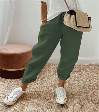 Luxury cotton-linen trousers for women | Anita -6