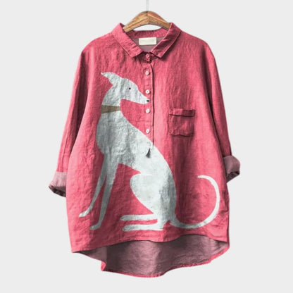 Artistic button-up shirt with relaxed silhouette for women | Audrey