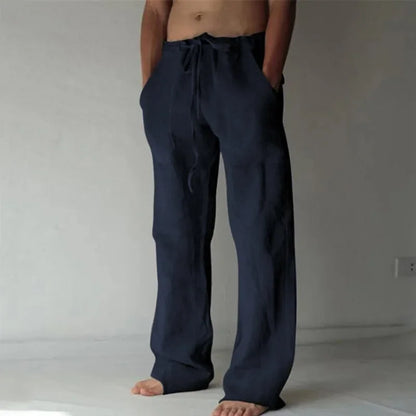 Trousers cordon serrage coton lin for women | Rowan -5