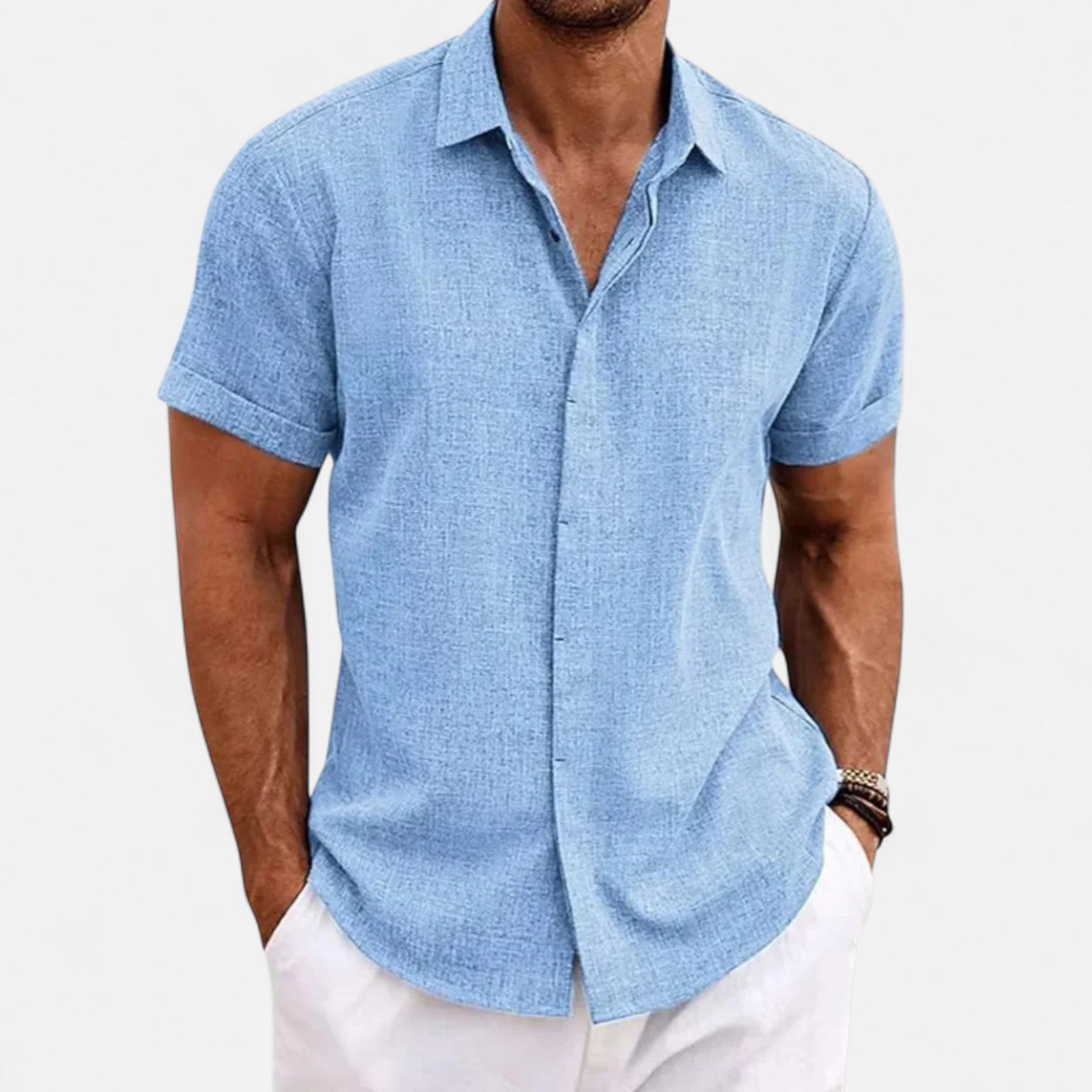 Refined coastal summer shirt for men -8
