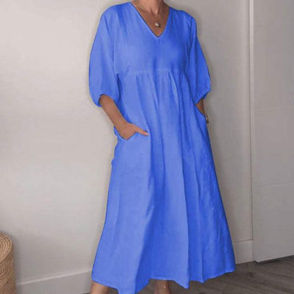 Comfortable chic V-neck everyday dress for women | Wylla -4