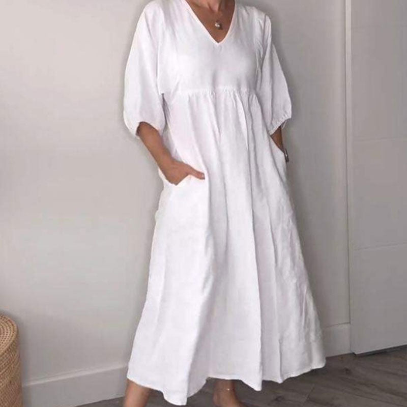 Comfortable chic V-neck everyday dress for women | Wylla -2
